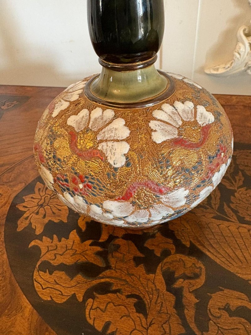 Pair of Antique Victorian Quality Royal Doulton Slater Stoneware Vases - Image 9